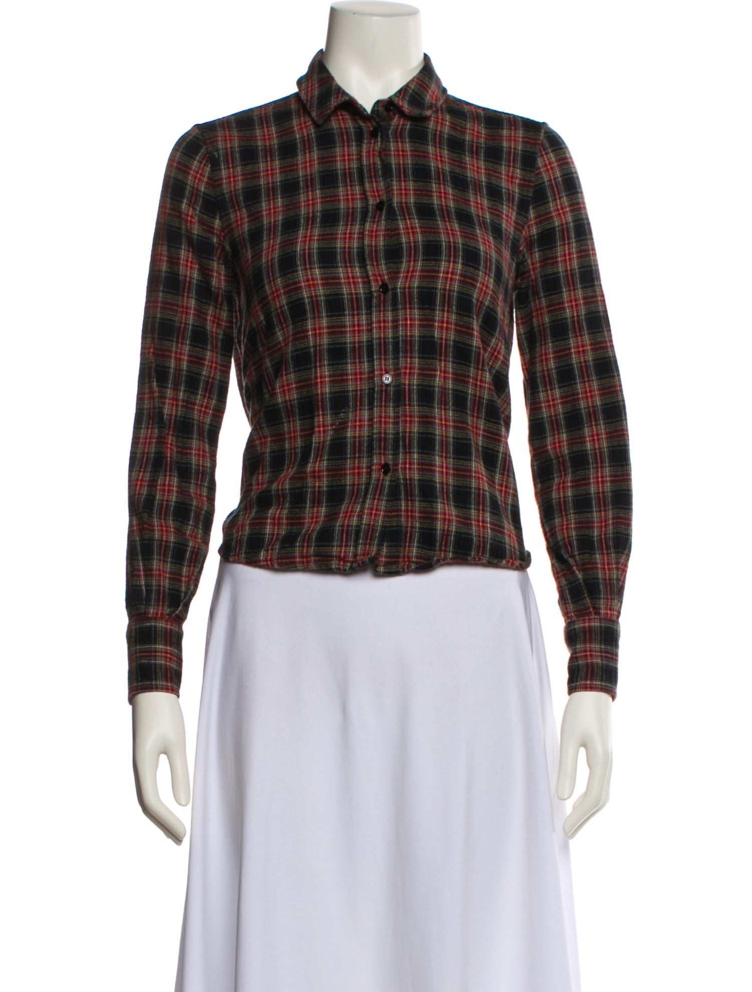 Boy. by Band of Outsiders Plaid Print Long Sleeve Button-Up Top