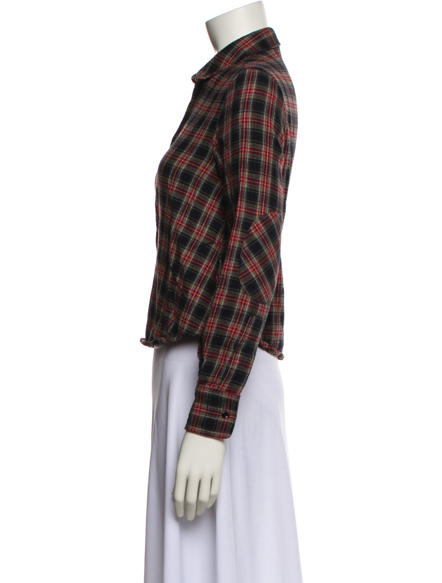 Boy. by Band of Outsiders Plaid Print Long Sleeve Button-Up Top
