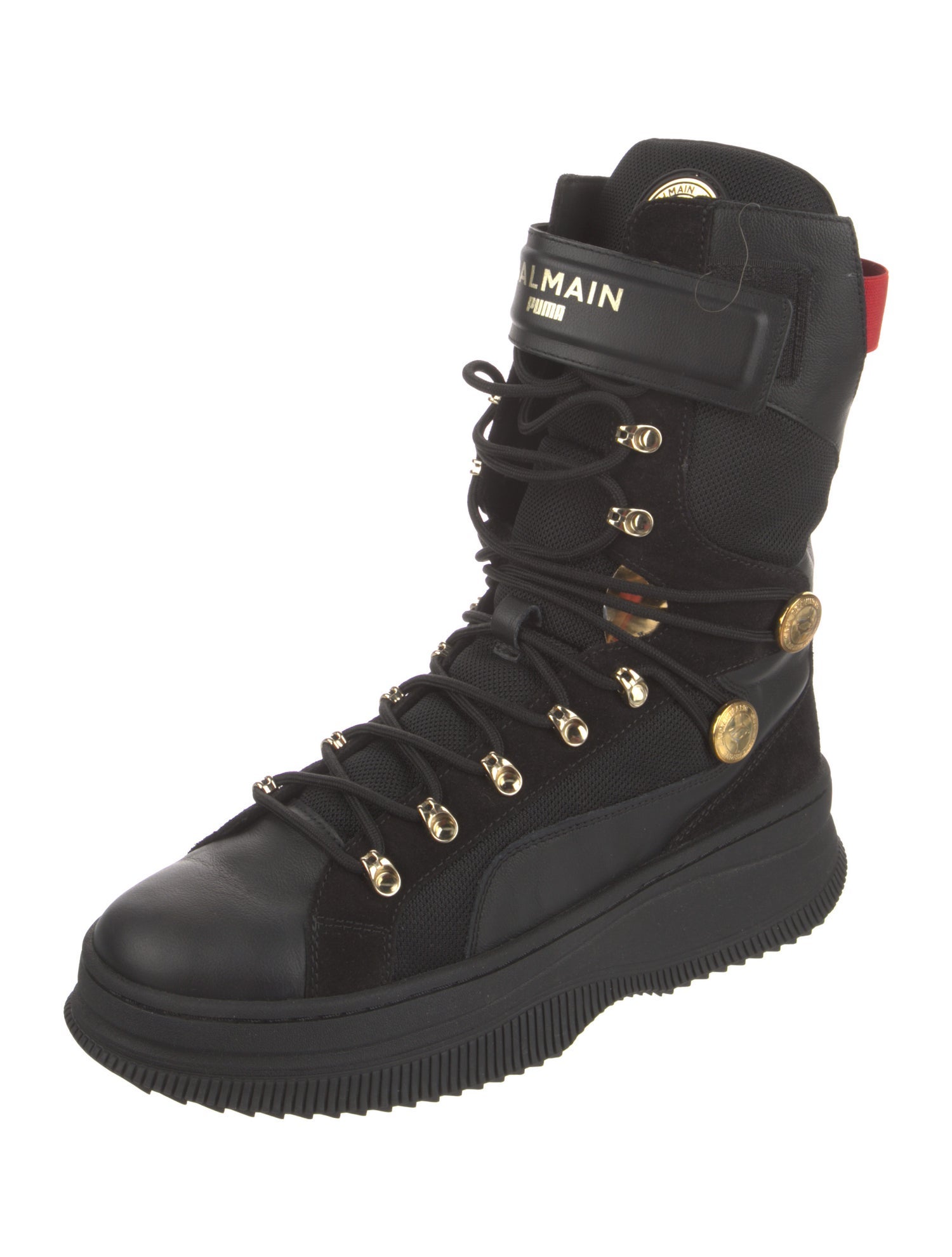 Balmain x Puma Leather Combat Boots