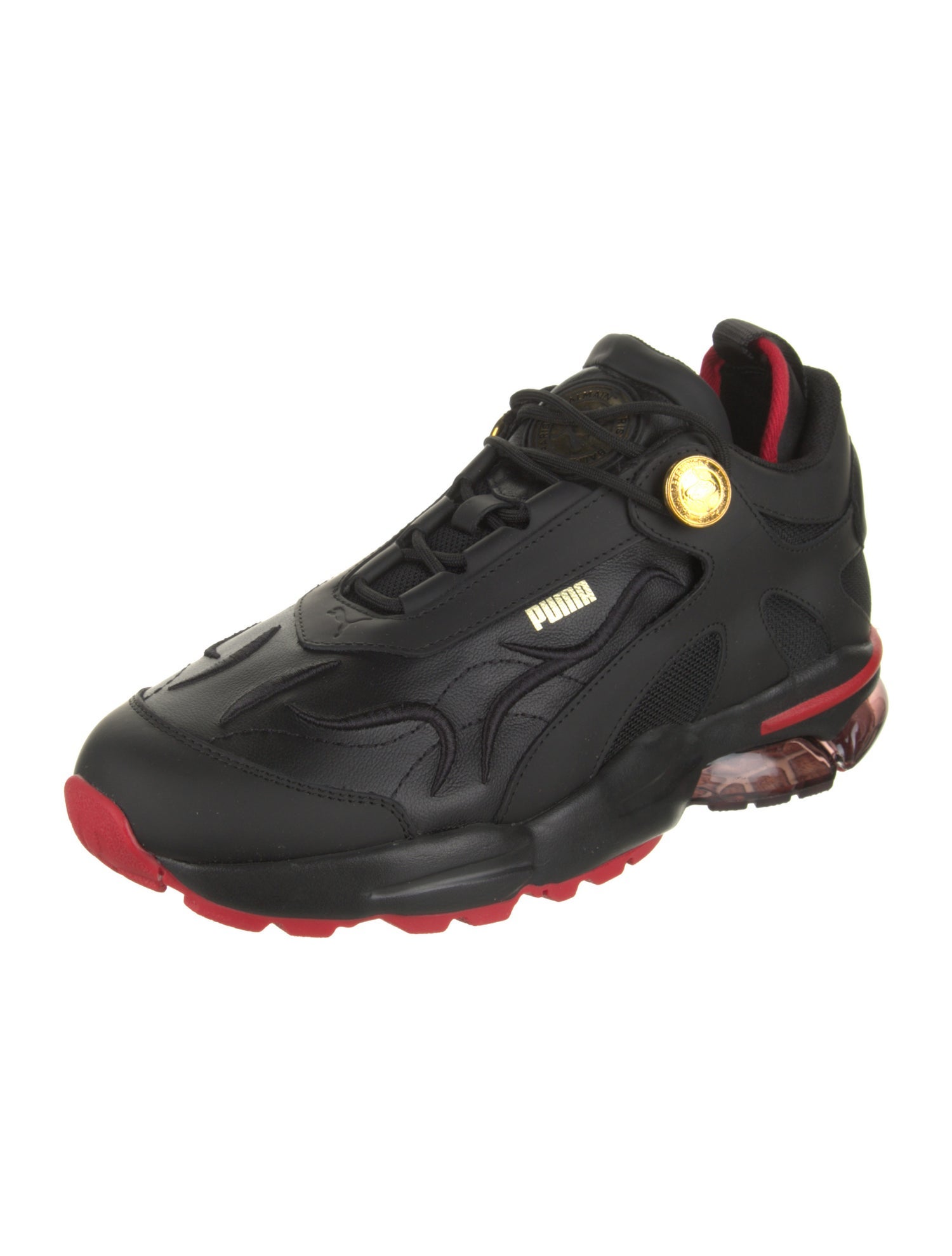 Balmain x Puma Leather Mesh Accents Sneakers