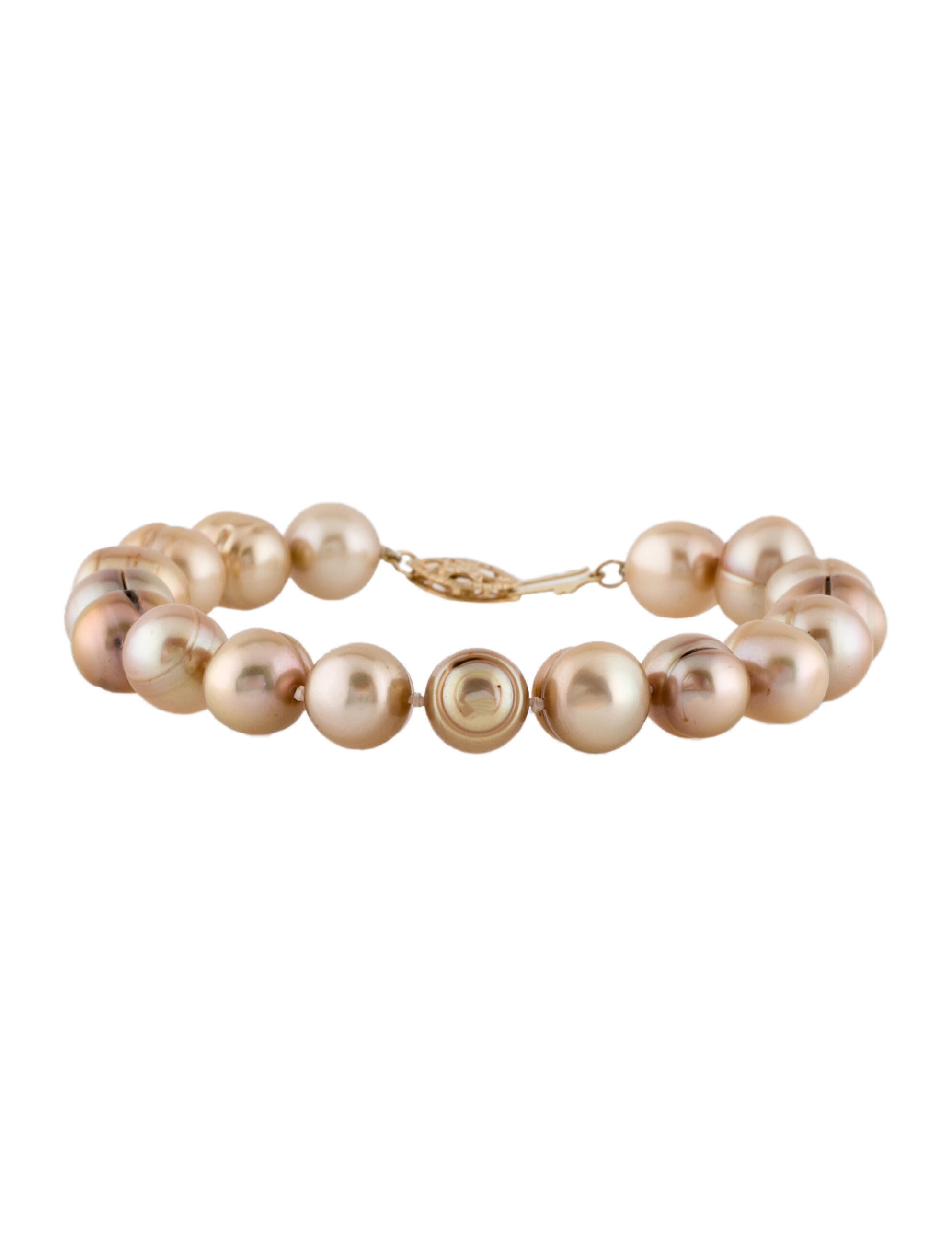 Bracelet 14K Pearl Bracelet 14K Yellow Gold Bead, Bracelets
