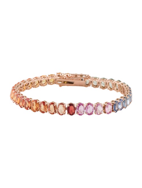 Bracelet 14K Sapphire & Ruby Link Bracelet