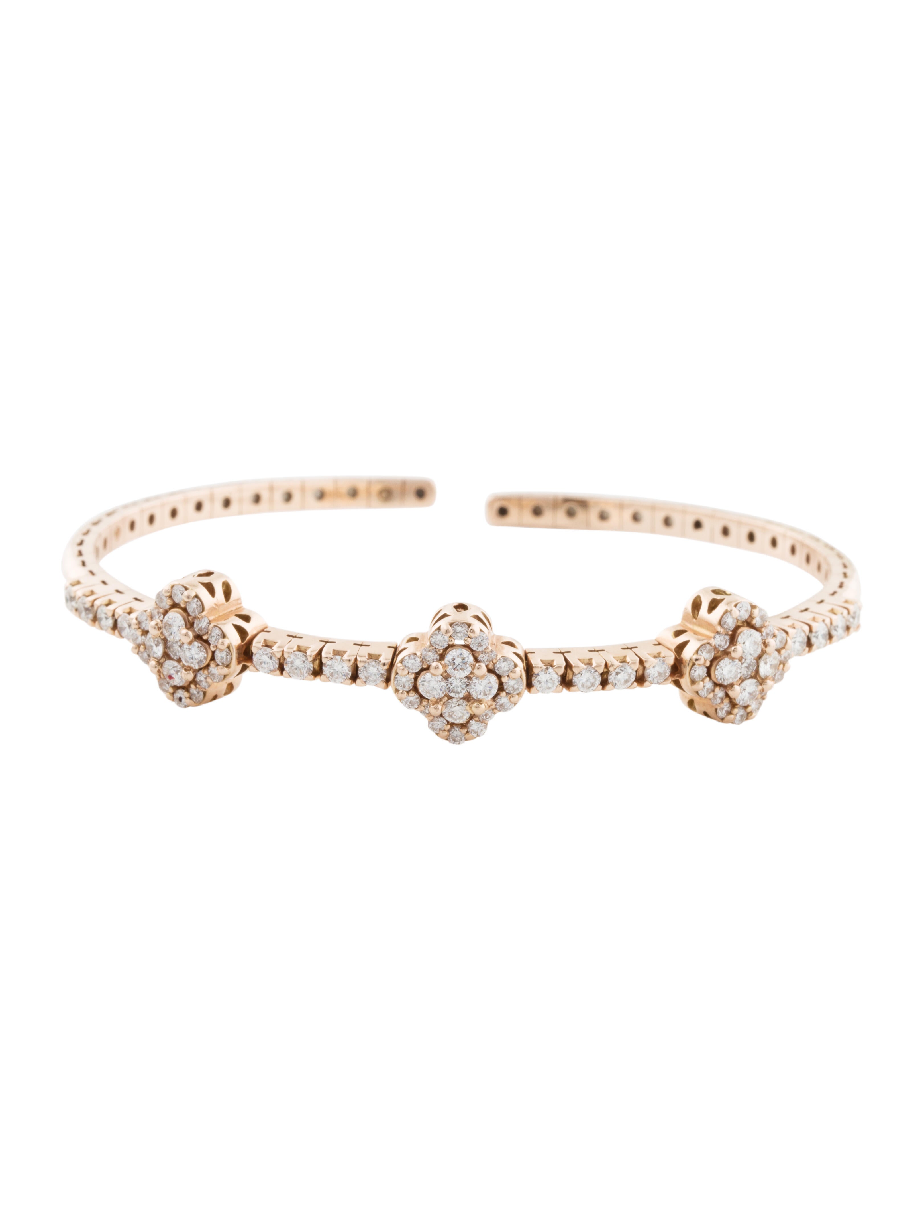 Bracelet 14K 1.23ctw Diamond Cuff Bracelet 14K Rose Gold Cuff