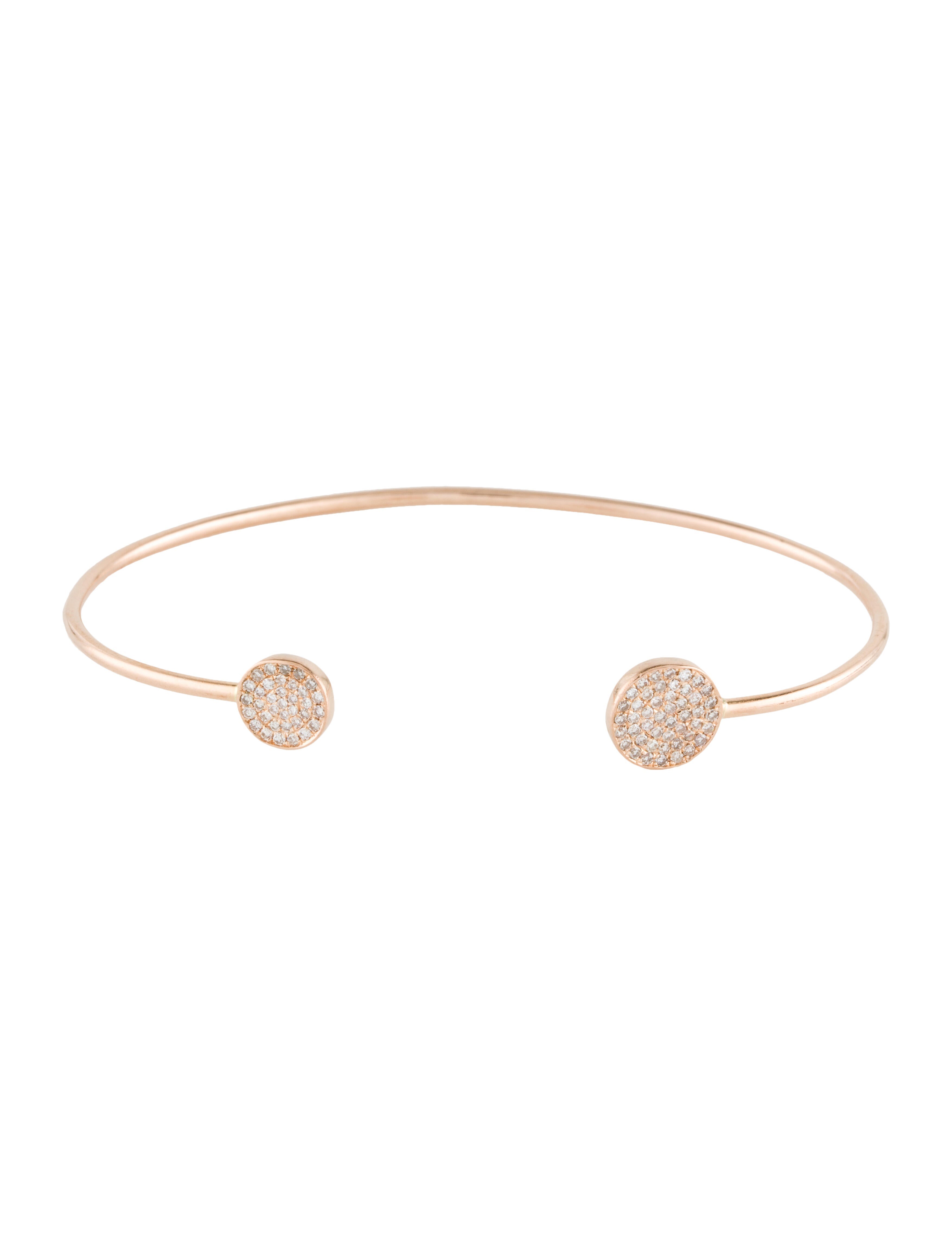 Bracelet 14K Diamond Cuff Bracelet 14K Rose Gold Cuff, Bracelets