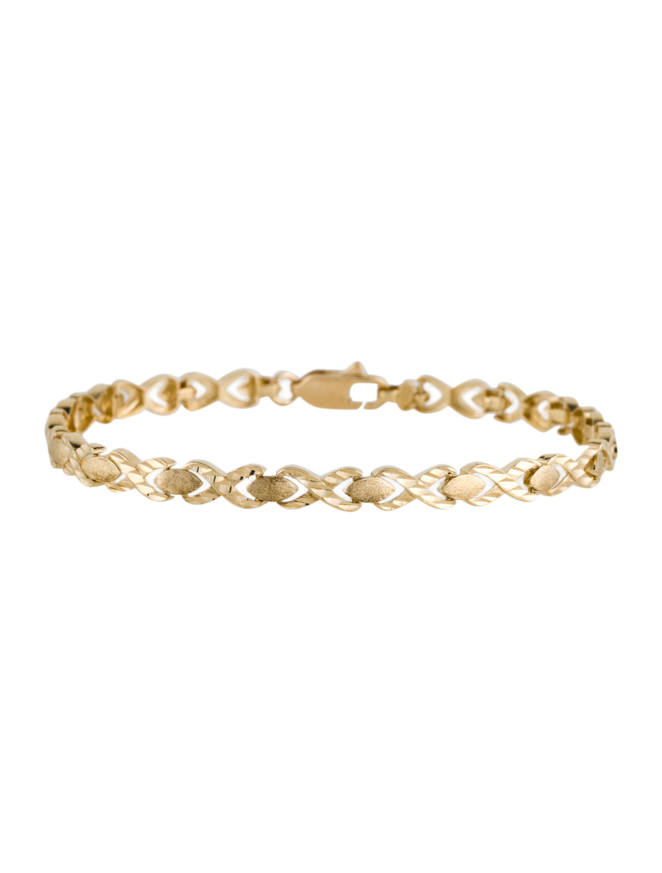 Bracelet 14K DiamondCut Link Bracelet 14K Yellow Gold Link