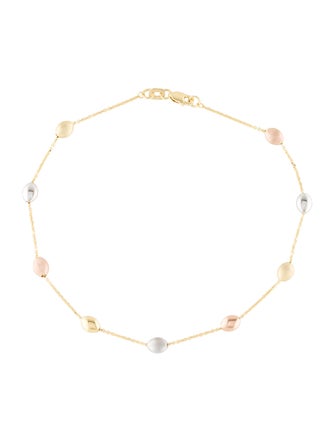 Bracelet 14K Tri-Color Link Anklet