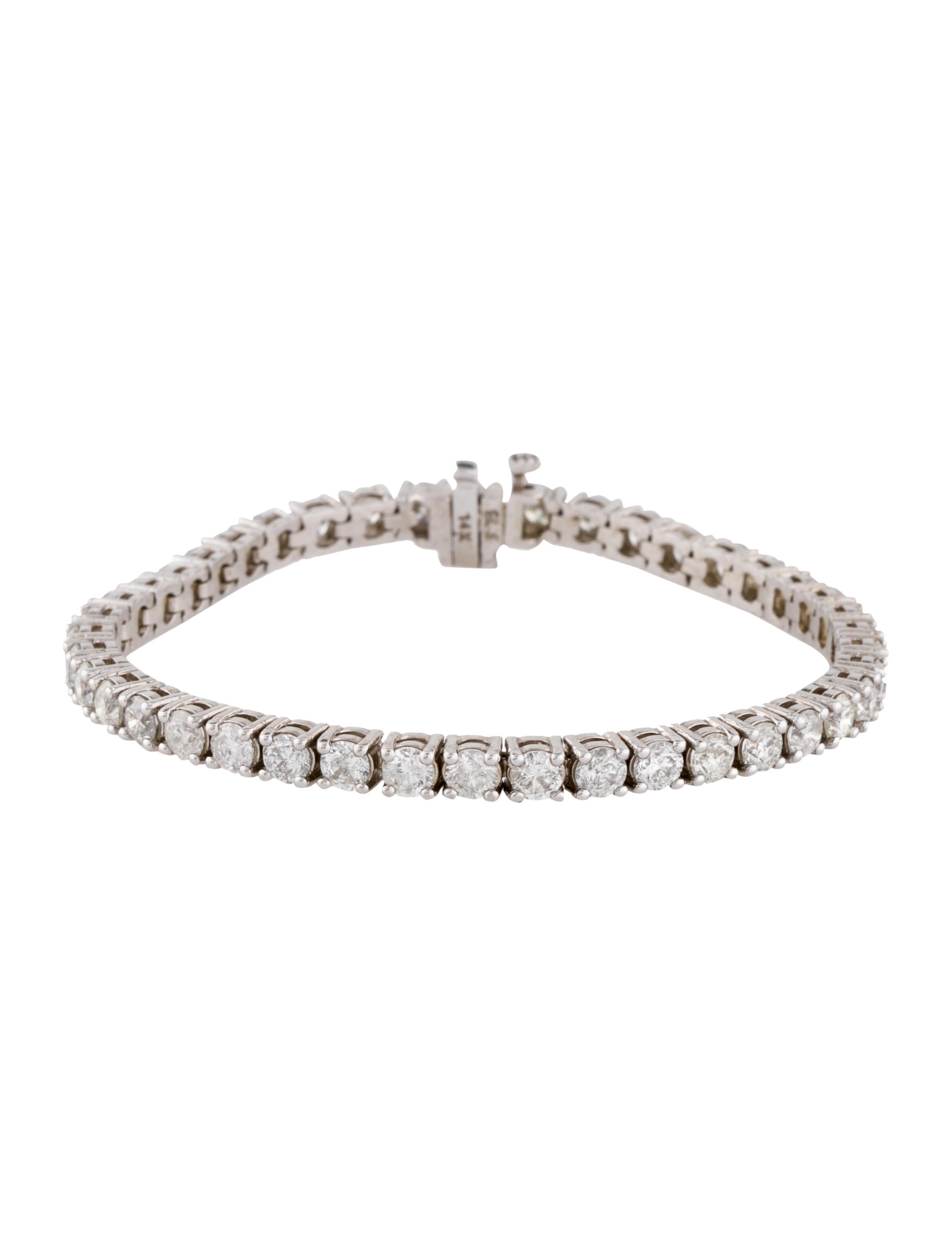 Bracelet 14K 13.30ctw Diamond Link Bracelet RhodiumPlated 14K White Gold Link, Bracelets