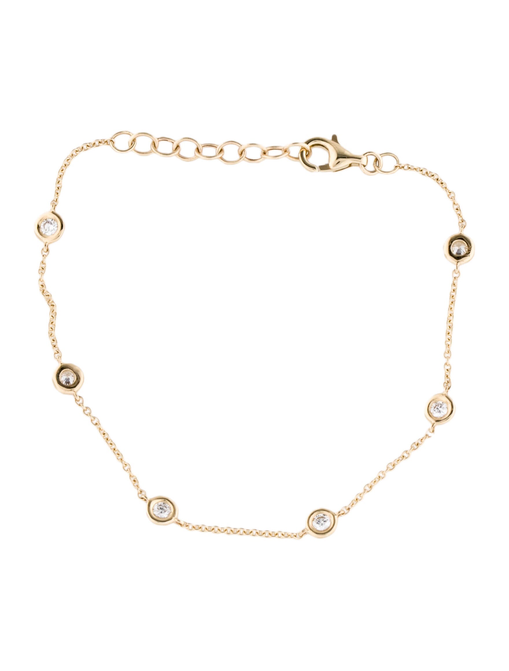 Bracelet 14K Sapphire Station Bracelet 14K Yellow Gold Station