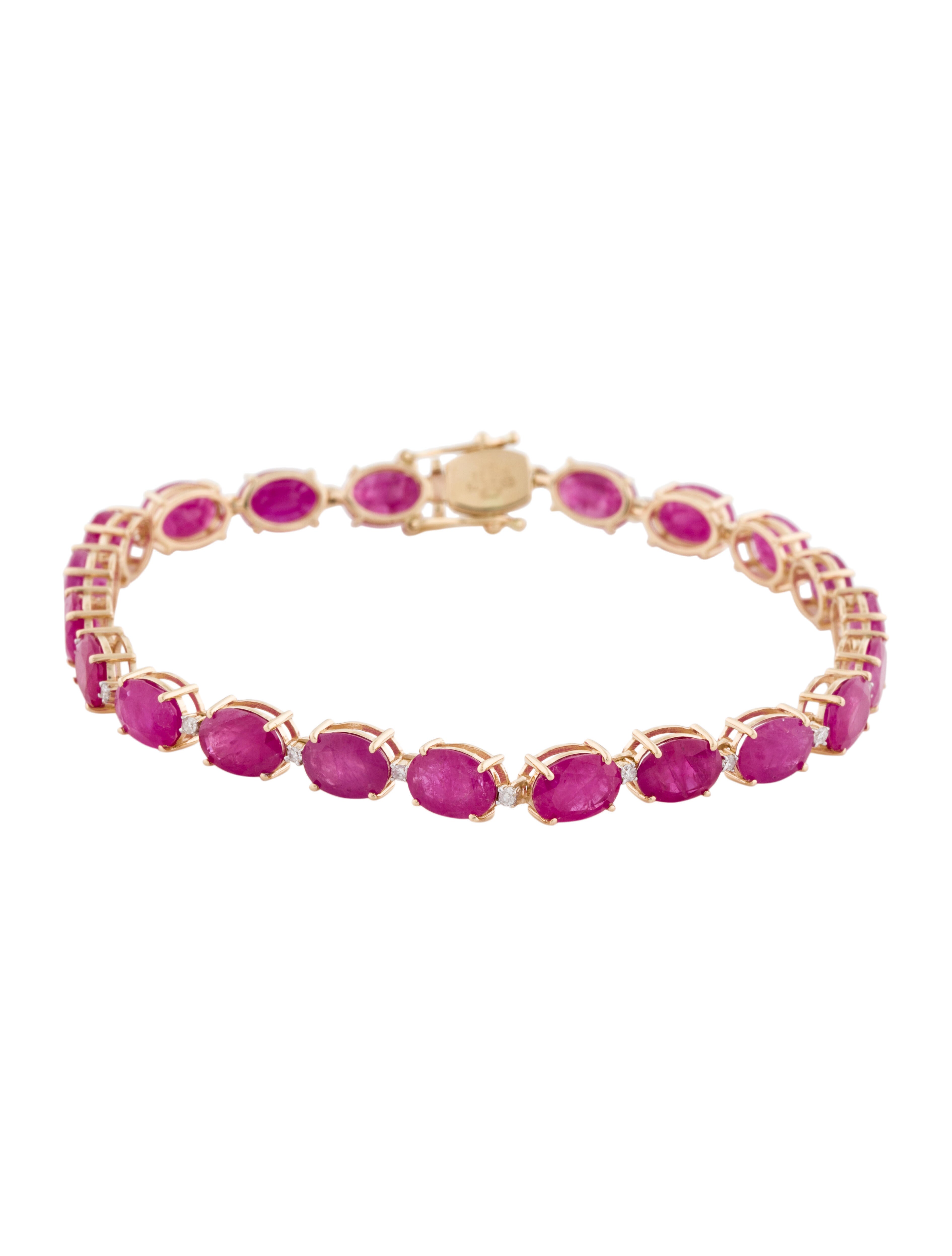 Bracelet 14K Ruby & Diamond Link