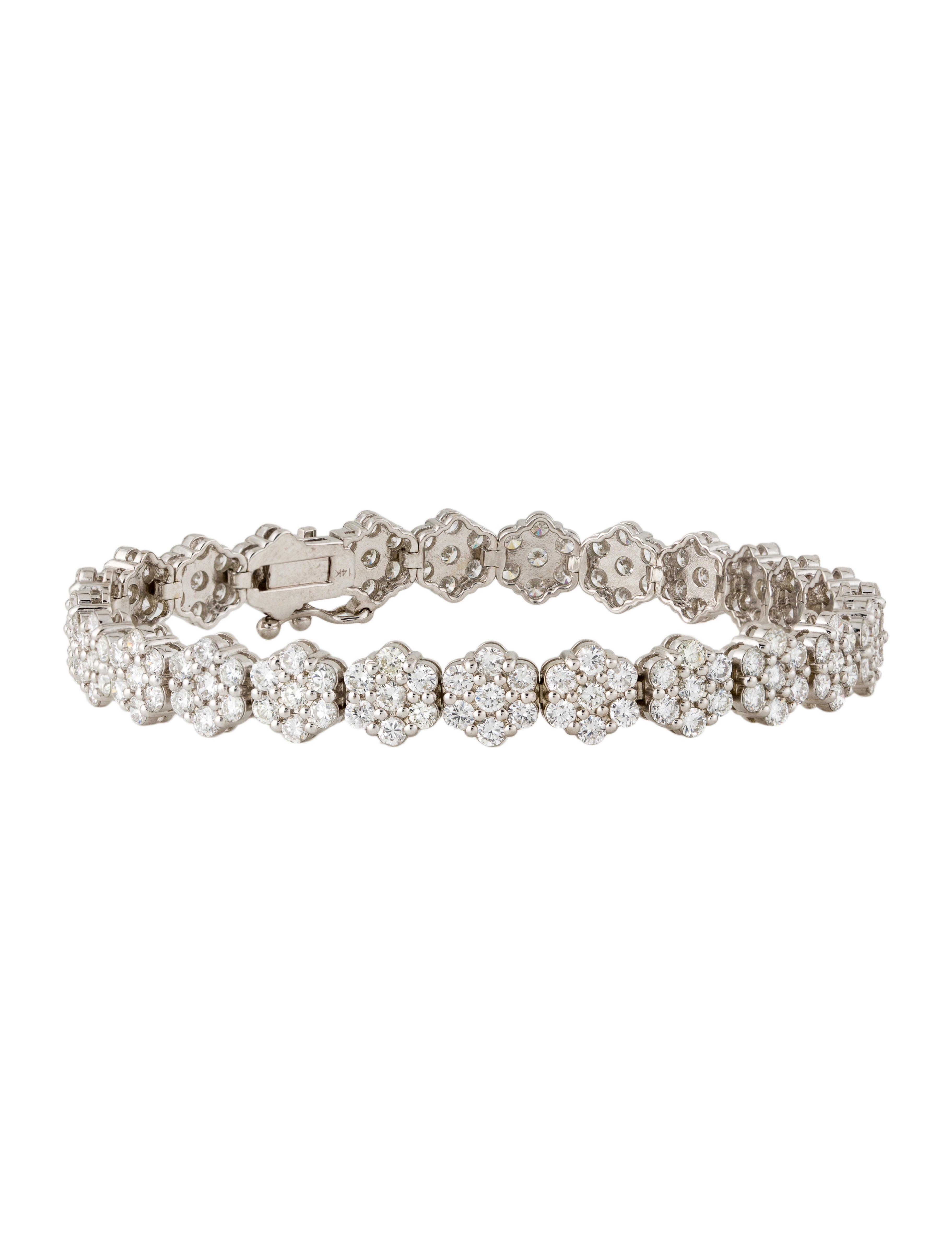 Bracelet 14K 8.05ctw Diamond Flower Link Bracelet