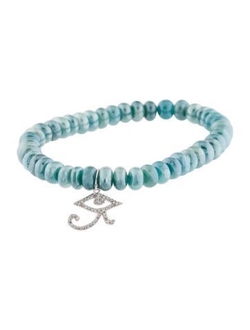 Sydney Evan Bead 14K Coated, Dyed Moonstone & Diamond Evil Eye Charm Bracelet