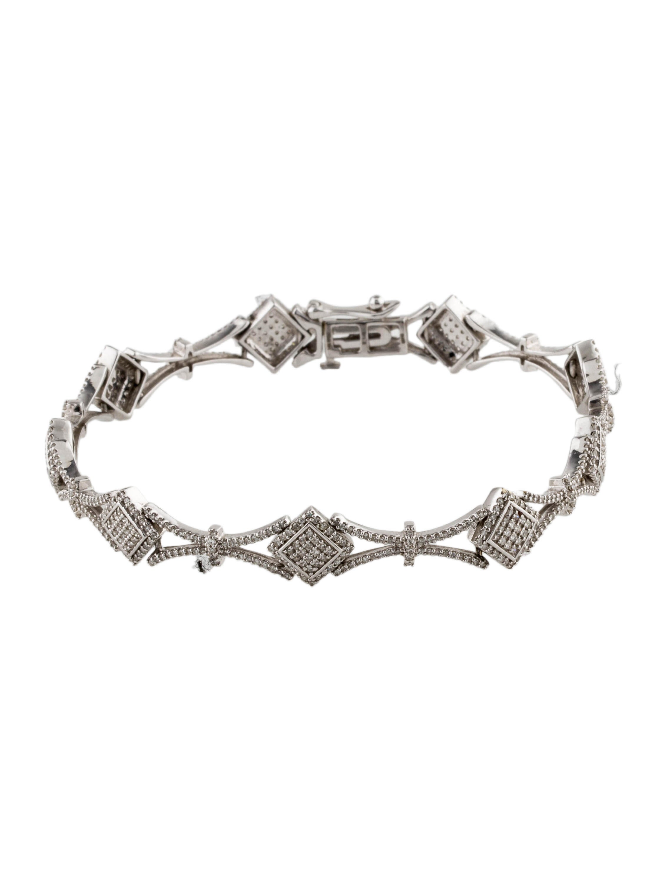 Konstantino TwoTone Diamond Cross Link Bracelet 18K Yellow Gold Link