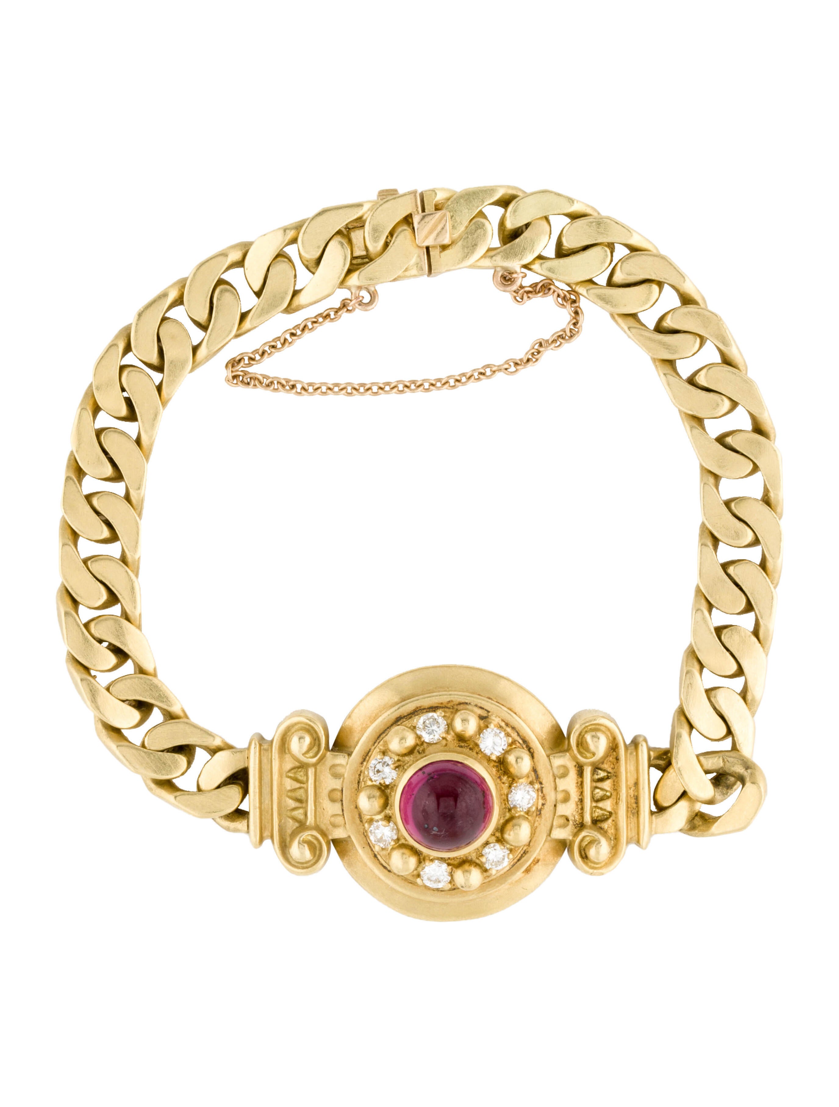 Bracelet Esti Frederica 18K Rhodolite & Diamond Link Bracelet 18K