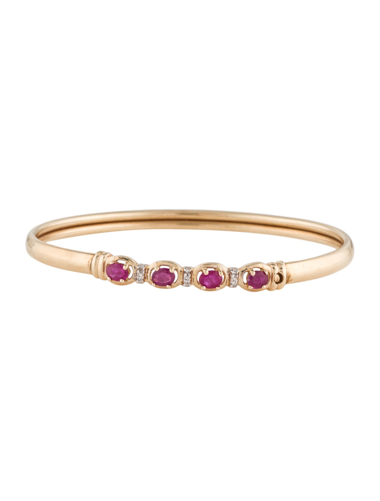 Bracelet 14K Ruby & Diamond Bangle Bracelet