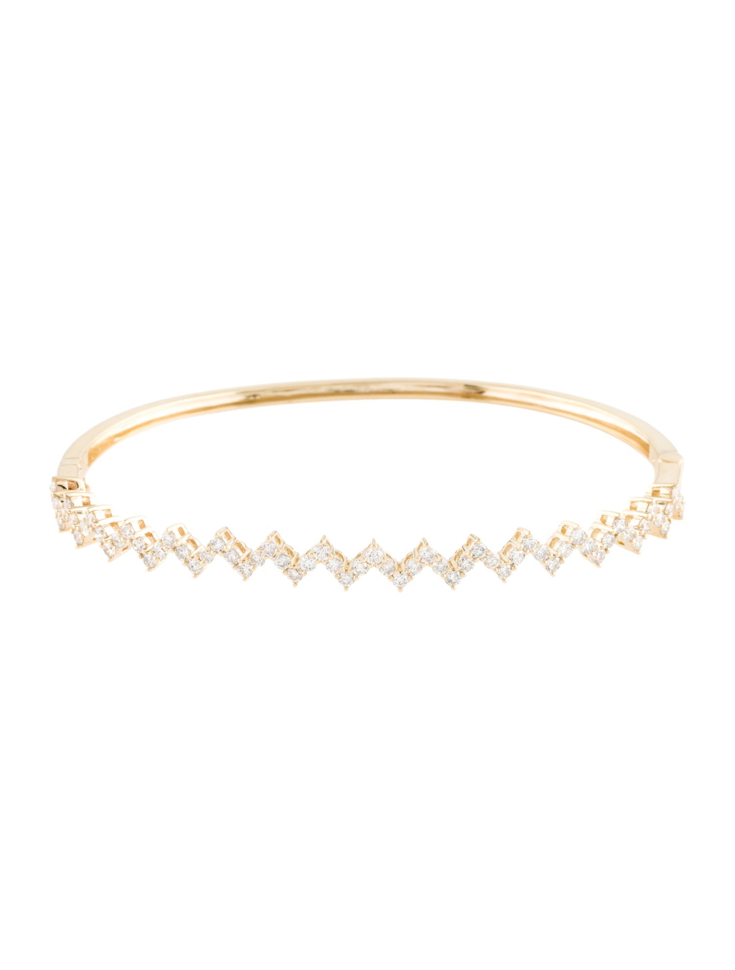 Bracelet 14K 1.20ctw Diamond Zig Zag Bangle Bracelet 14K Yellow Gold