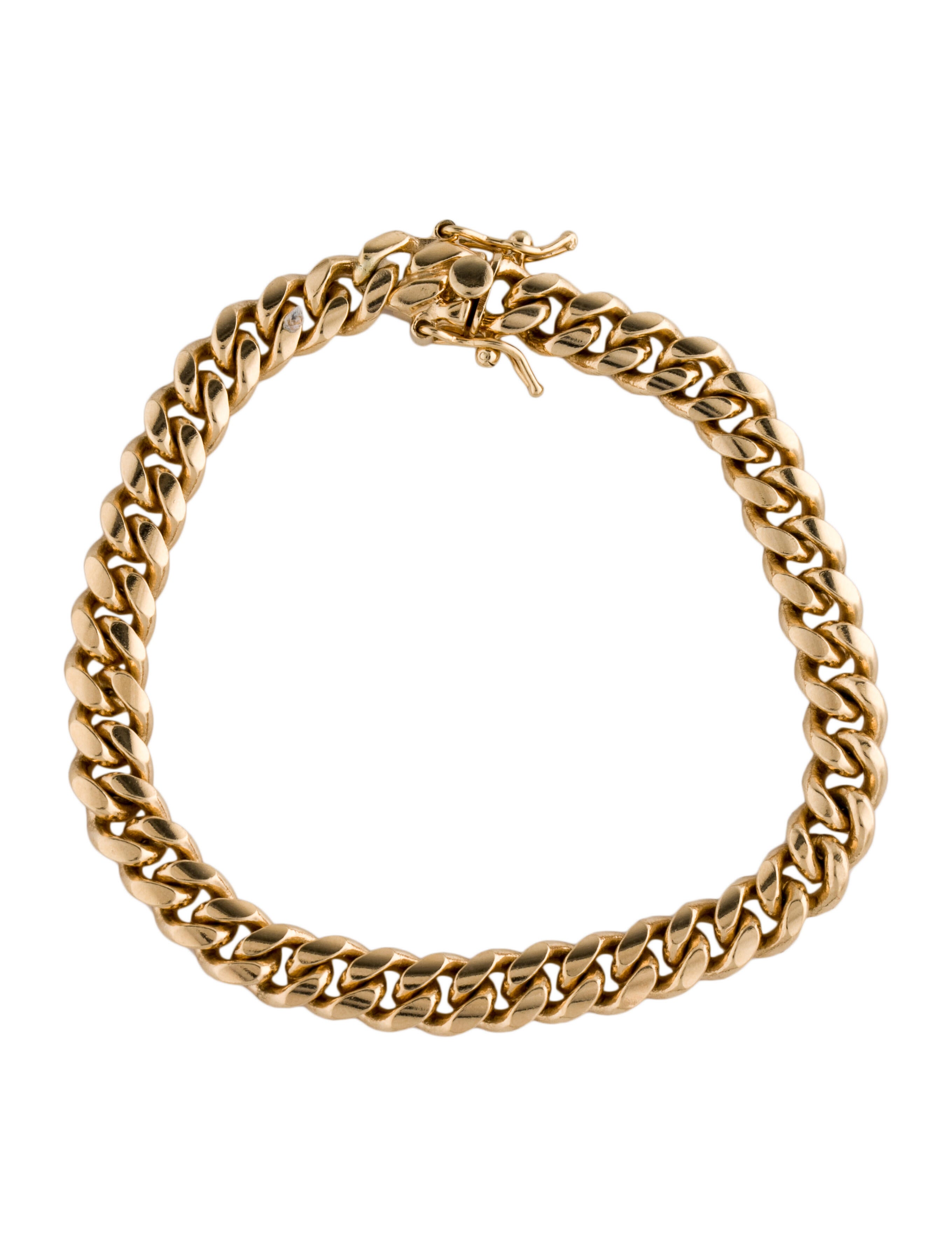 Bracelet 14K Cuban Link Bracelet 14K Yellow Gold Link, Bracelets