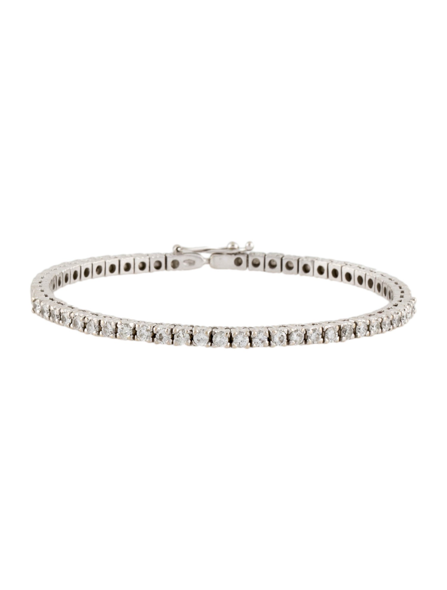 Bracelet 18K Diamond Tennis Bracelet Bangle RhodiumPlated 18K White Gold Bangle, Bracelets