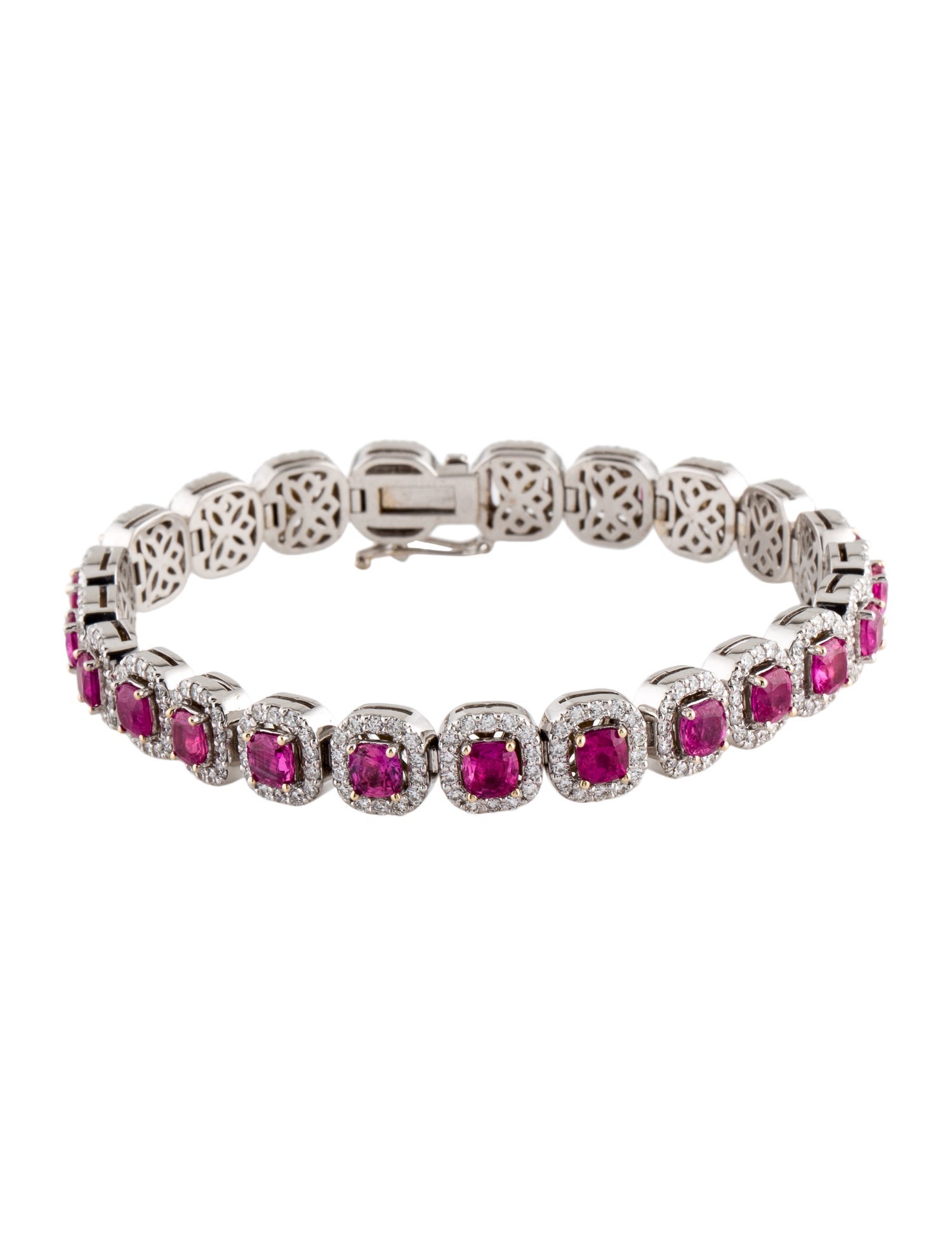 Bracelet 14K Ruby & Diamond Link Bracelet