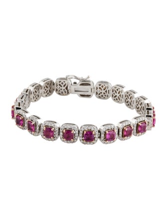 Bracelet 14K Ruby & Diamond Link Bracelet