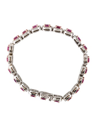 Bracelet 14K Ruby & Diamond Link Bracelet