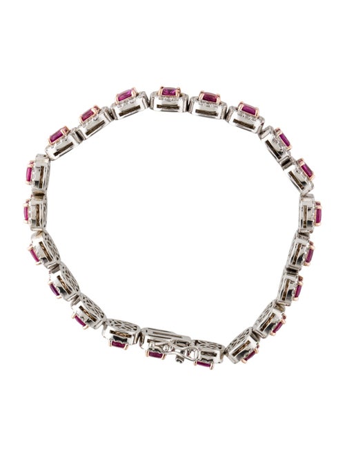 Bracelet 14K Ruby & Diamond Link Bracelet