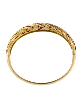 Bracelet 18K 12.00ctw Ruby & Diamond Hinged Bangle Bracelet