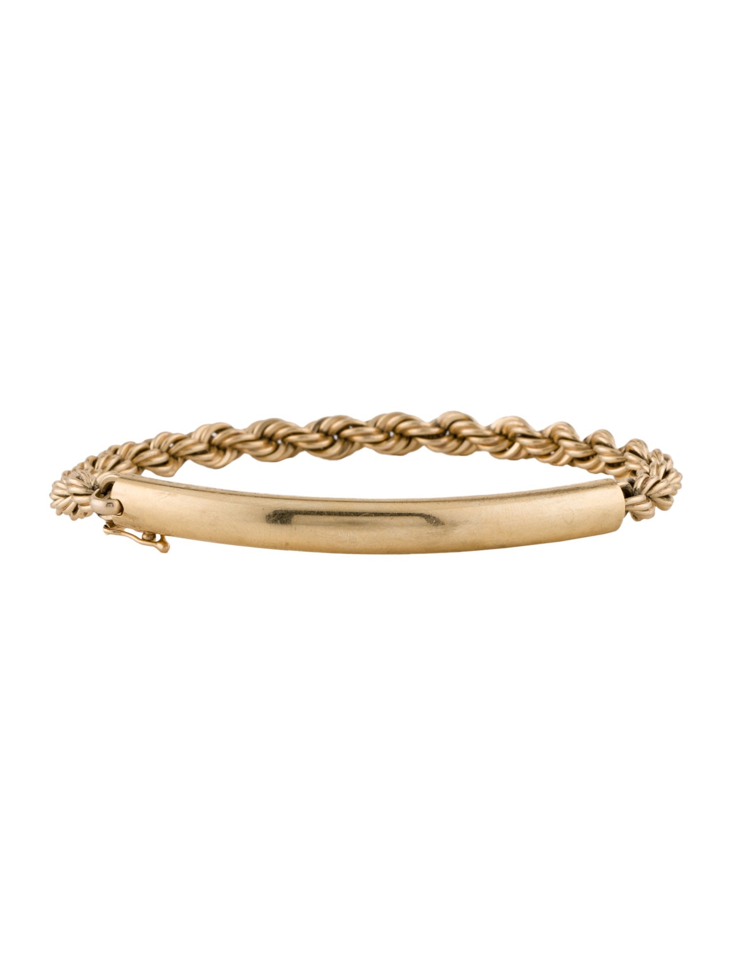 Bracelet 14K Curved Bar Link Bracelet 14K Yellow Gold Link, Bracelets