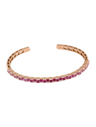 Suzanne Kalan 18K Sapphire, Ruby & Diamond Cuff Bangle