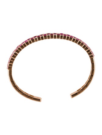 Suzanne Kalan 18K Sapphire, Ruby & Diamond Cuff Bangle