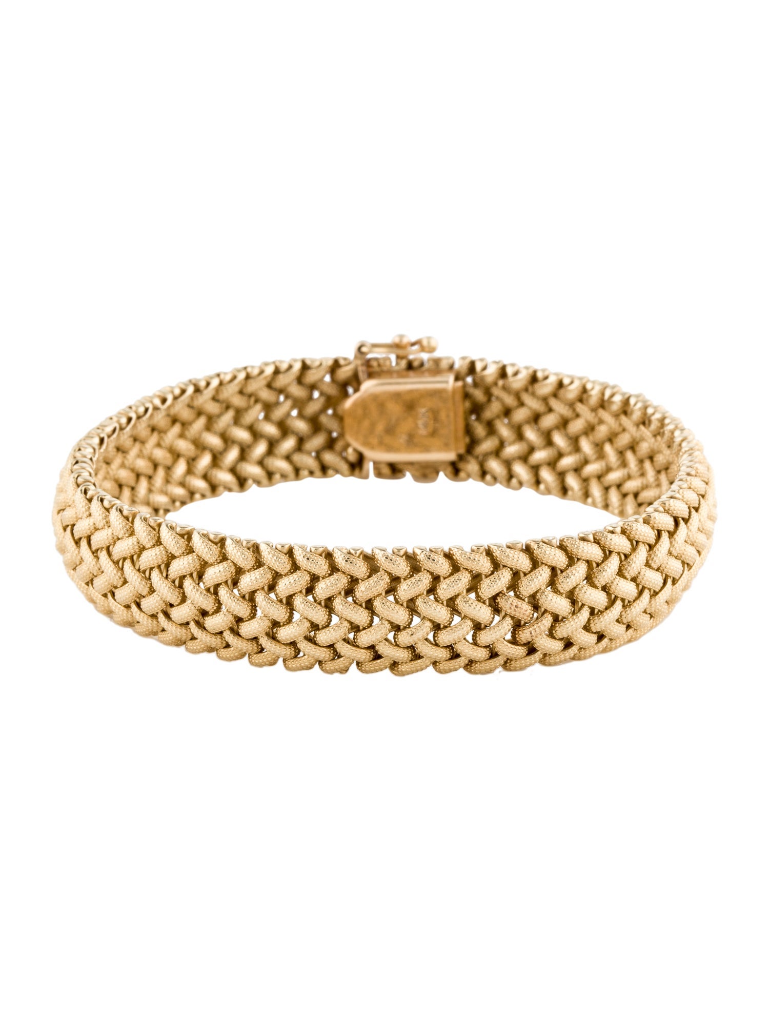 Bracelet 14K Woven Link Bracelet 14K Yellow Gold Link, Bracelets