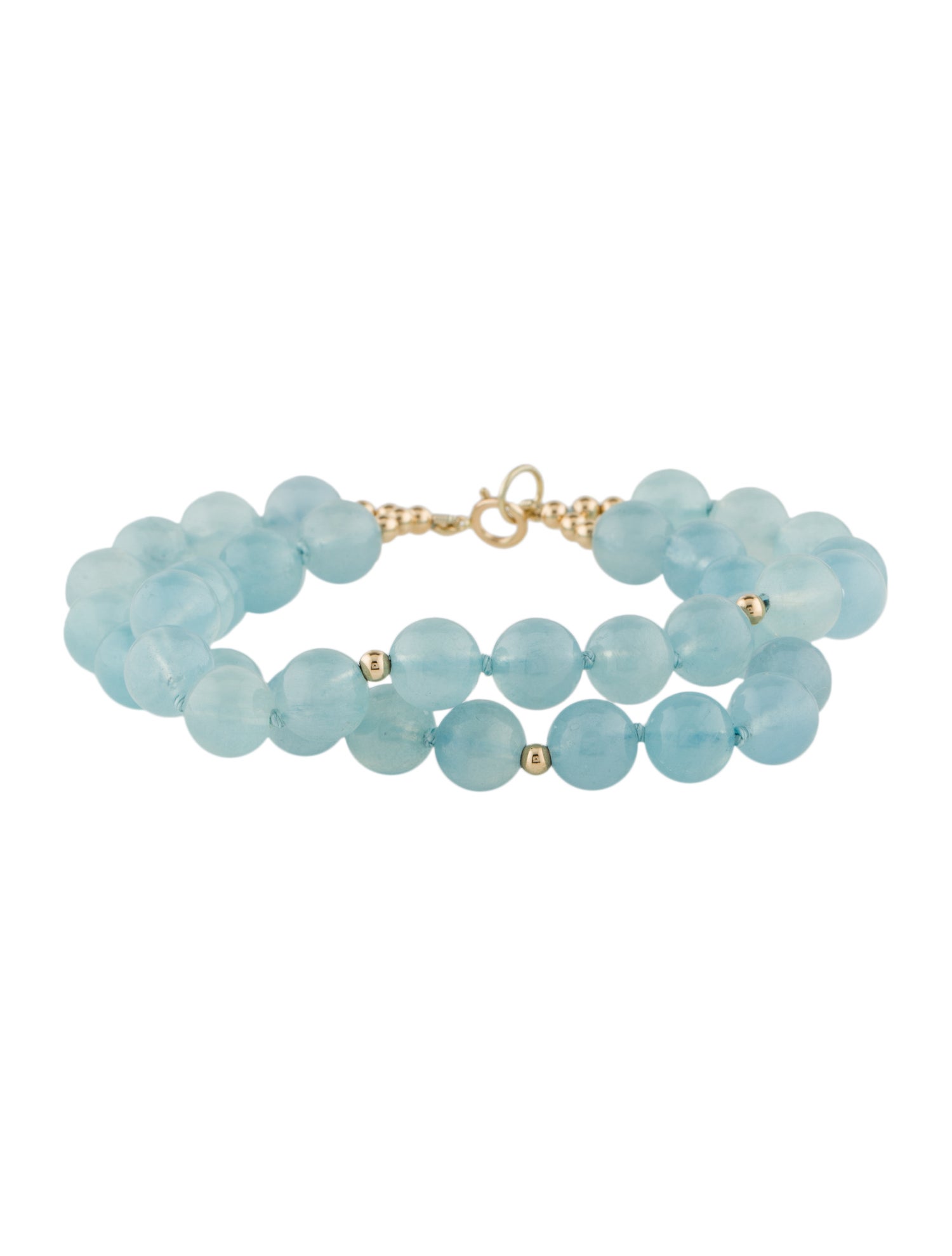 Bracelet 14K Aquamarine Bead Bracelet