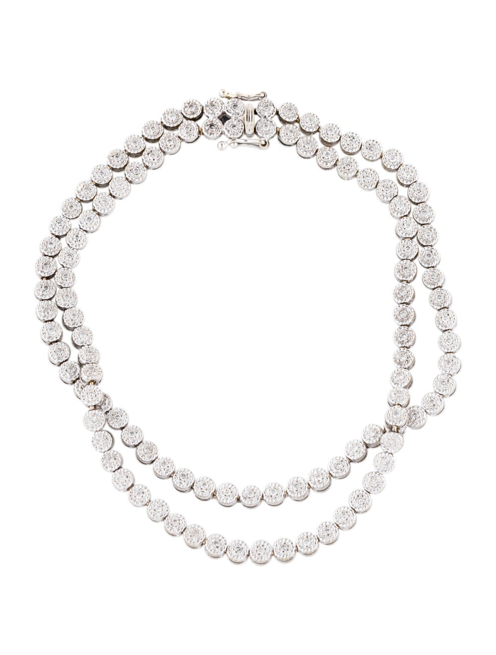 Bracelet 18K Diamond Double Strand Tennis Bracelet RhodiumPlated 18K