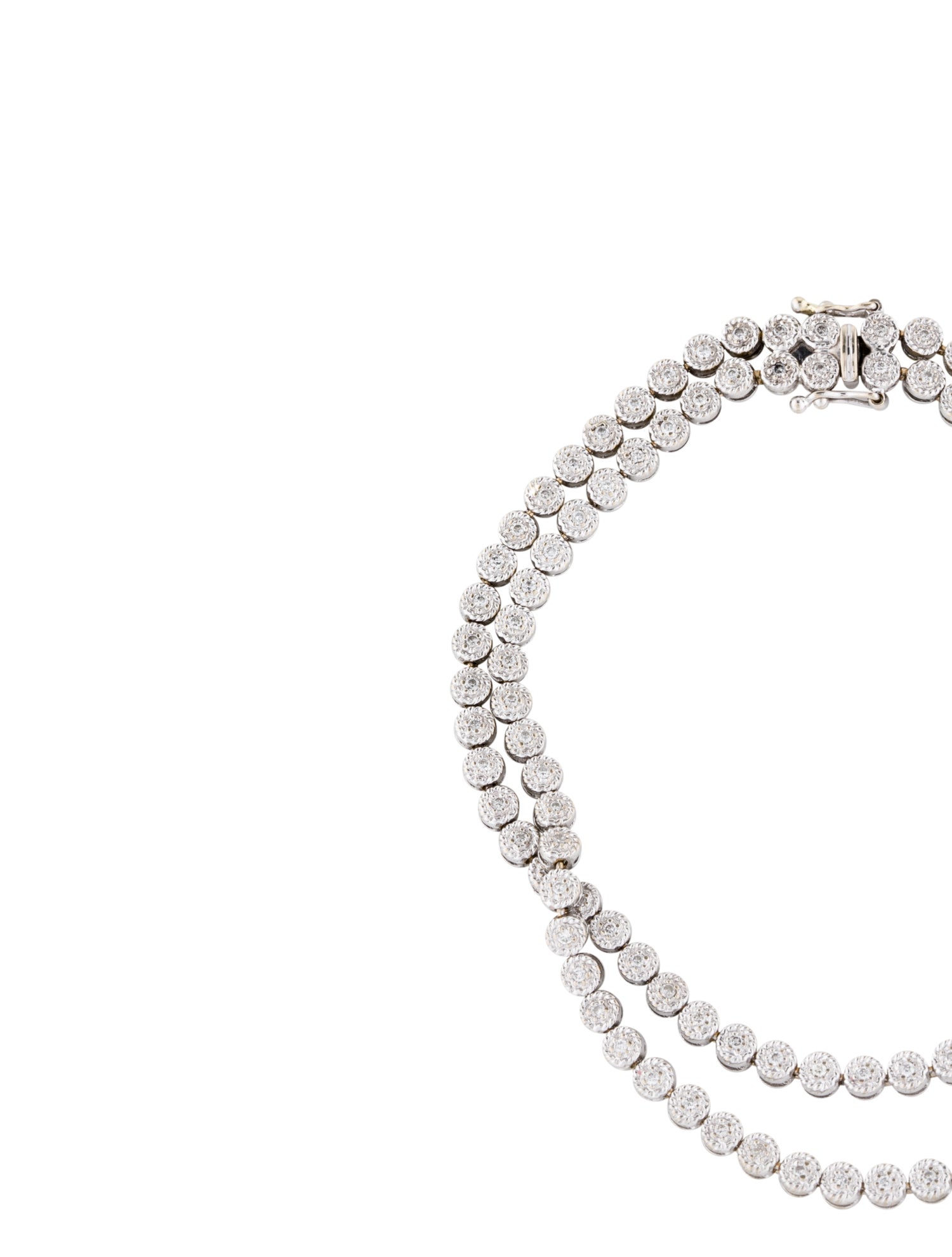 Bracelet 18K Diamond Double Strand Tennis Bracelet RhodiumPlated 18K