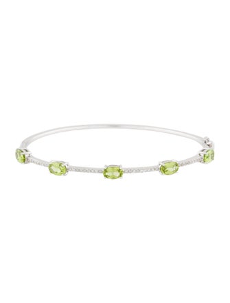 Bracelet 14K Peridot & Diamond Bangle Bracelet