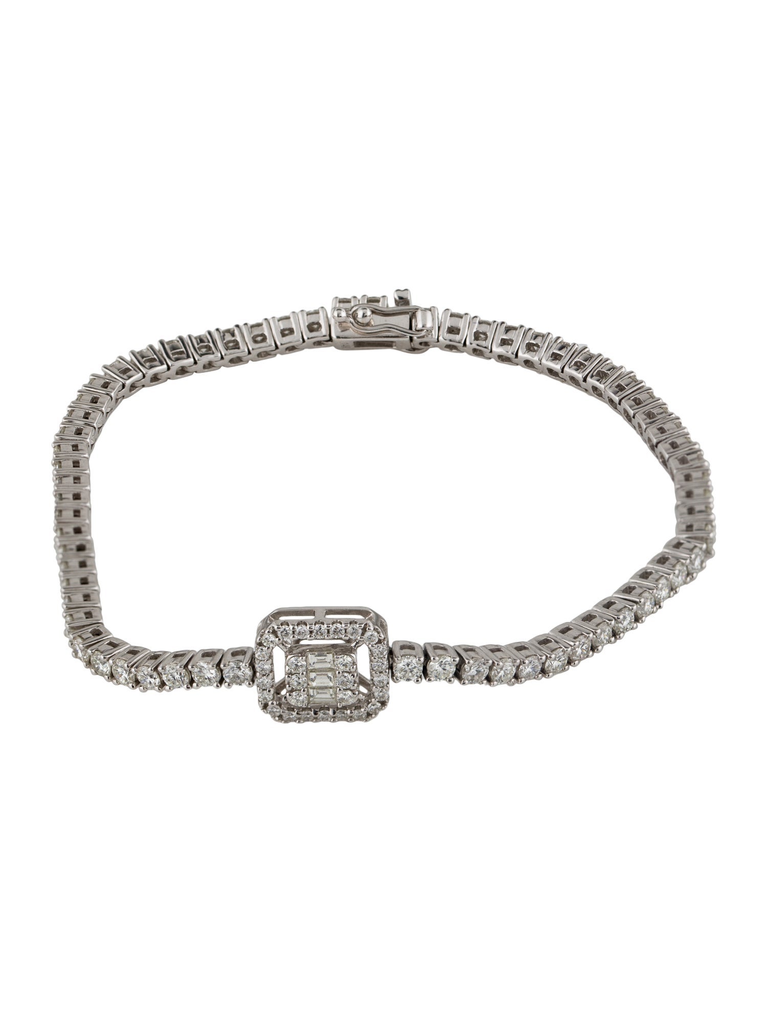 Bracelet 14K 3.14ctw Diamond Station Bracelet w/ Tags