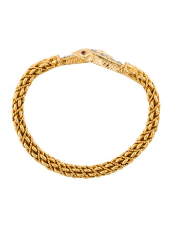 Bracelet 20K Diamond & Ruby Cuff