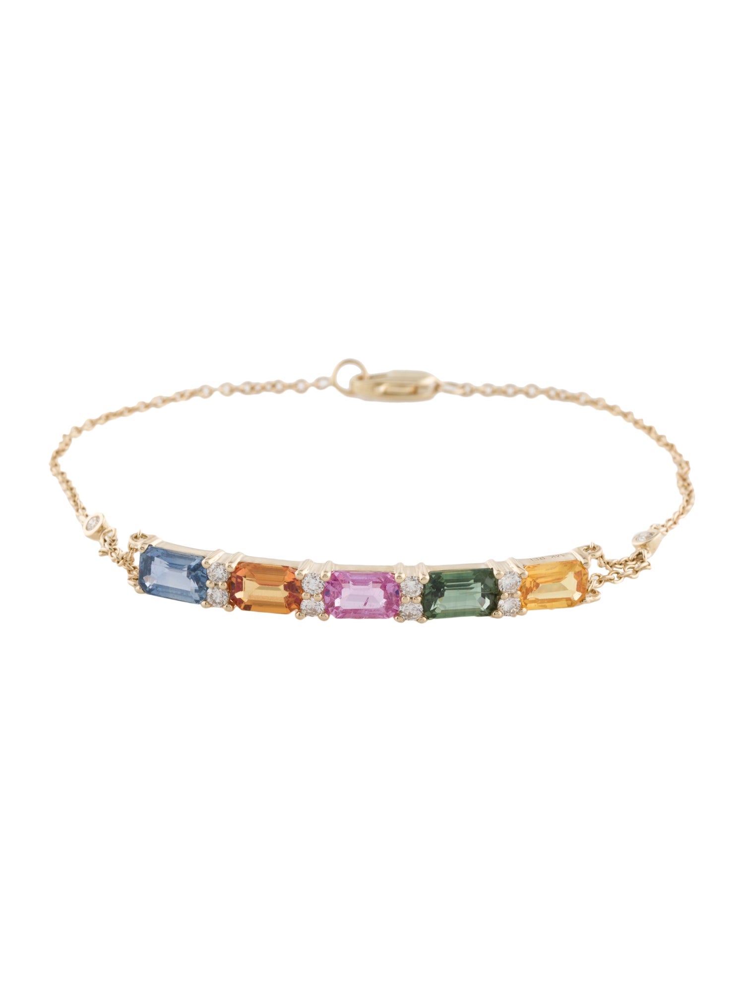 Bracelet 14K 3.45ctw Sapphire & Diamond Link Bracelet