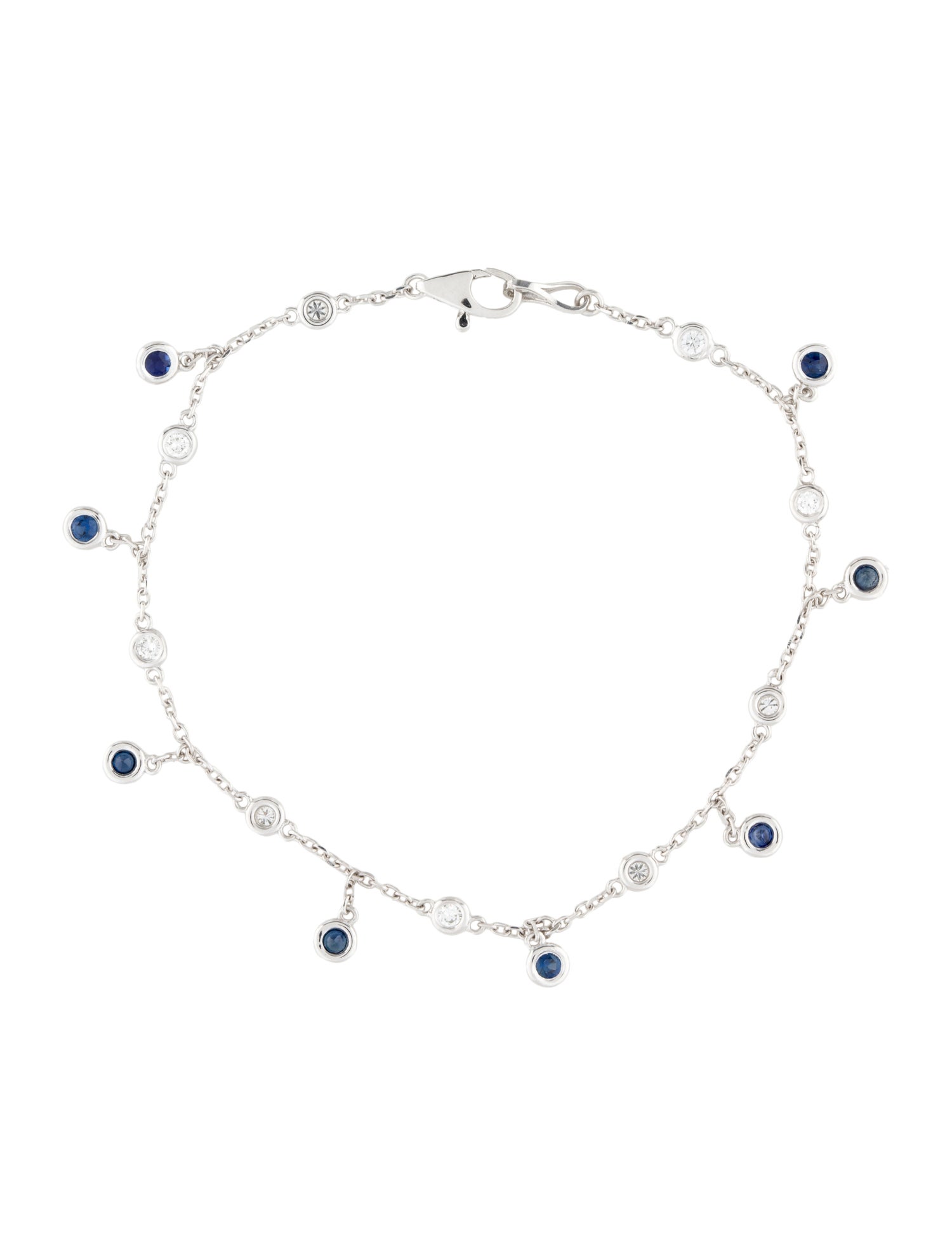 Bracelet 14K Sapphire & Diamond Station Bracelet