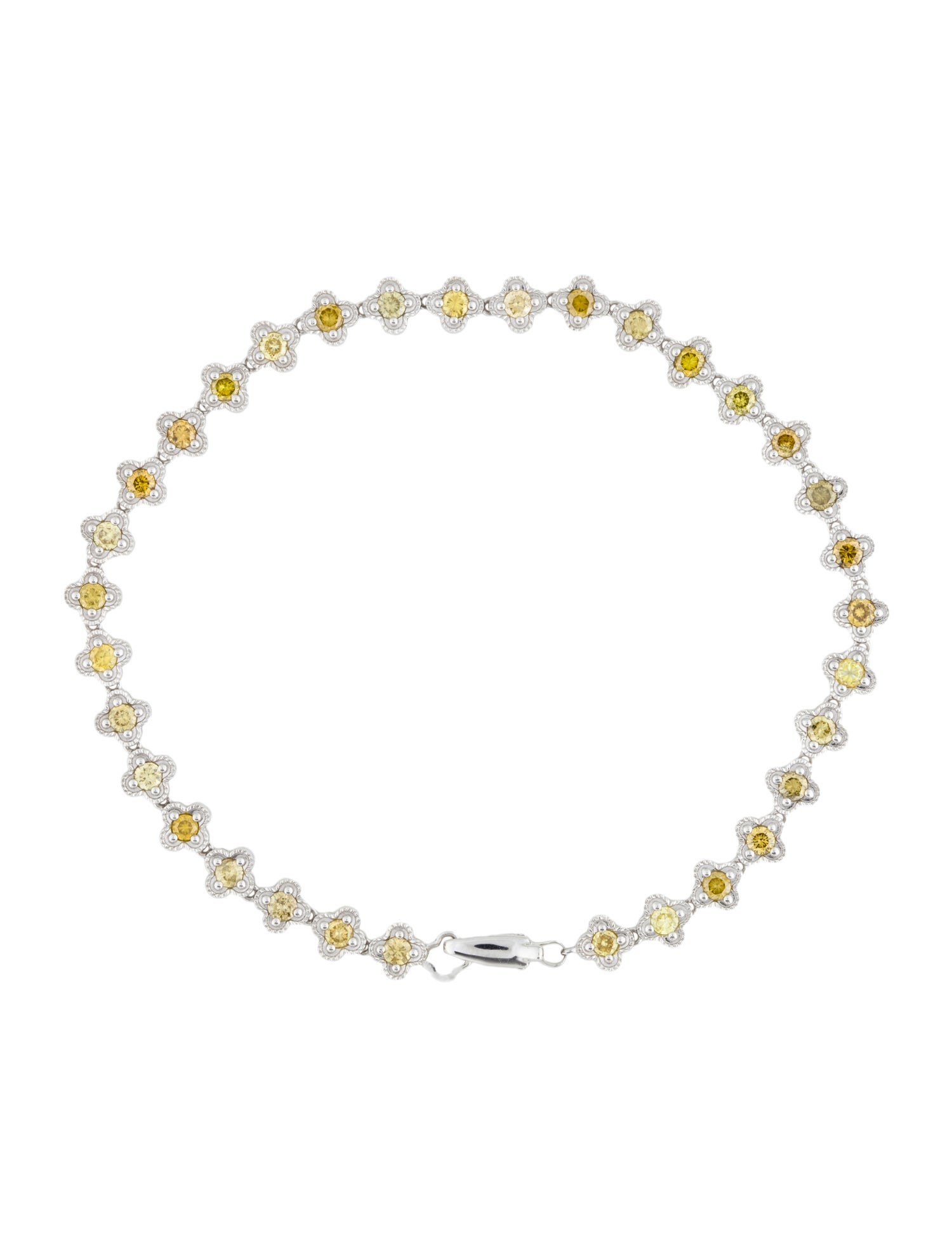 Bracelet 14K 1.58ctw Diamond Clover Link Bracelet