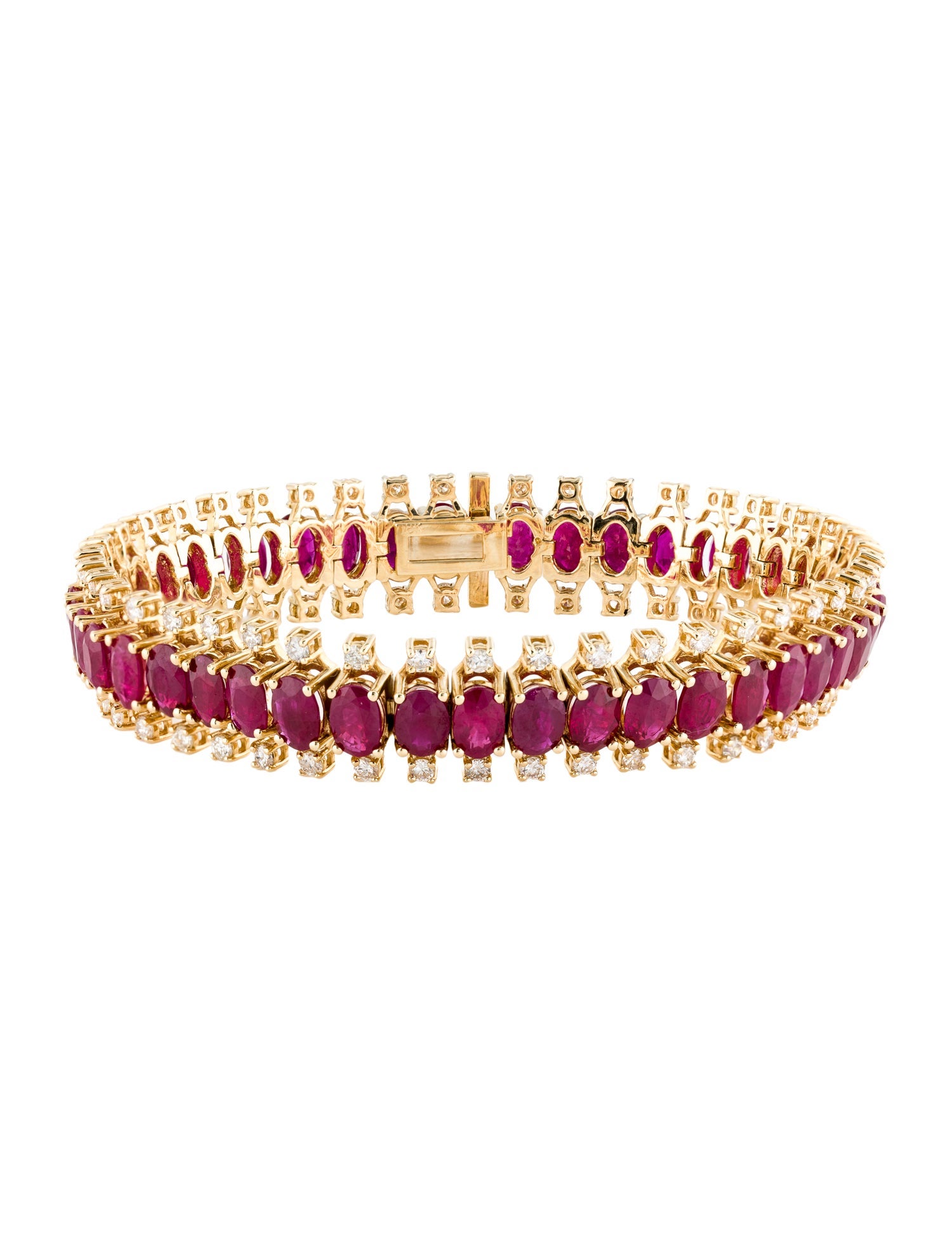 Bracelet 18K 26.13ctw Ruby & Diamond Link Bracelet