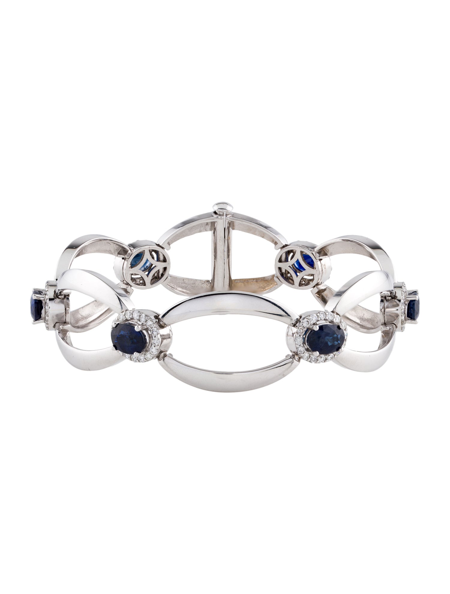 Bracelet 14K 6.75ctw Sapphire & Diamond Link Bracelet