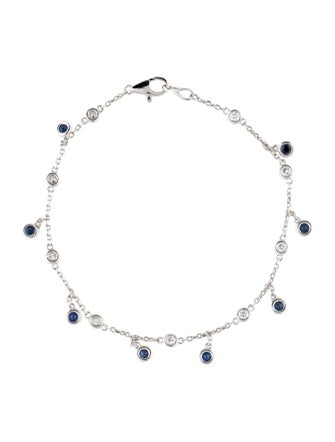 Bracelet 14K Sapphire & Diamond Station Bracelet