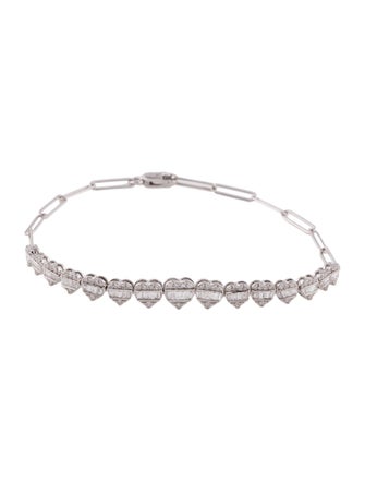 Bracelet 14K 1.12ctw Diamond Heart Link Bracelet