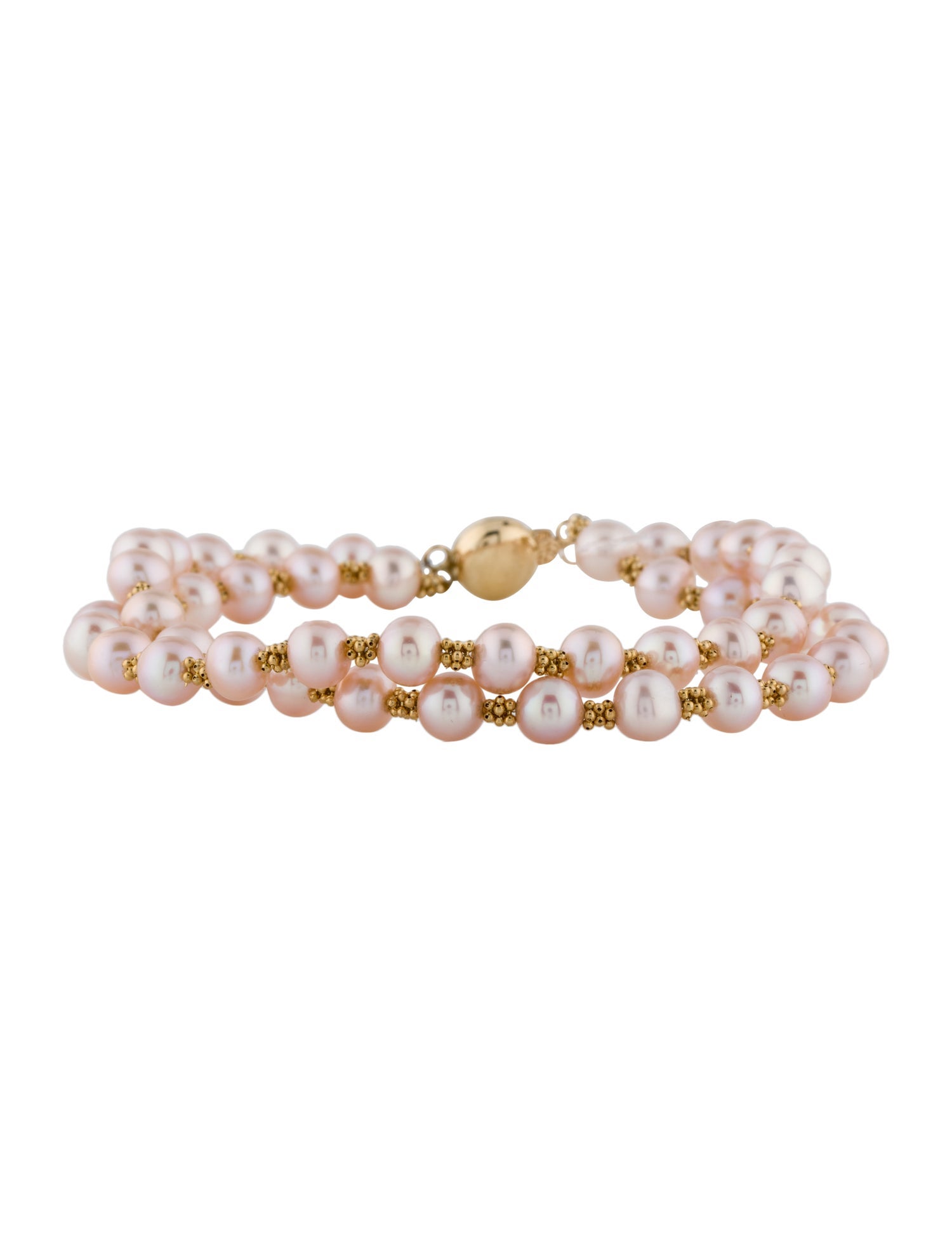 Bracelet 14K Pearl & Bead Double Strand Bracelet