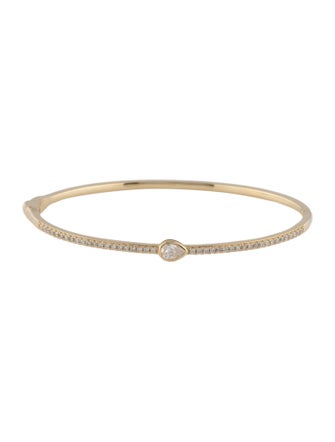 Bracelet 14K Diamond Pear & Round Bangle
