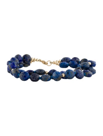 Bracelet 14K Lapis Lazuli Double Strand Bead Bracelet