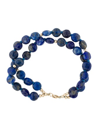 Bracelet 14K Lapis Lazuli Double Strand Bead Bracelet