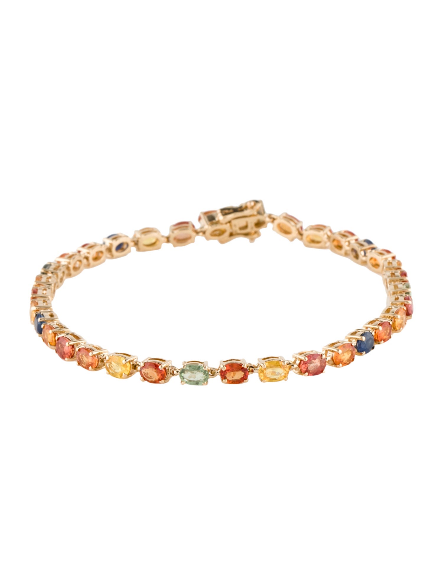 Bracelet 14K 6.46ctw Sapphire Link Bracelet