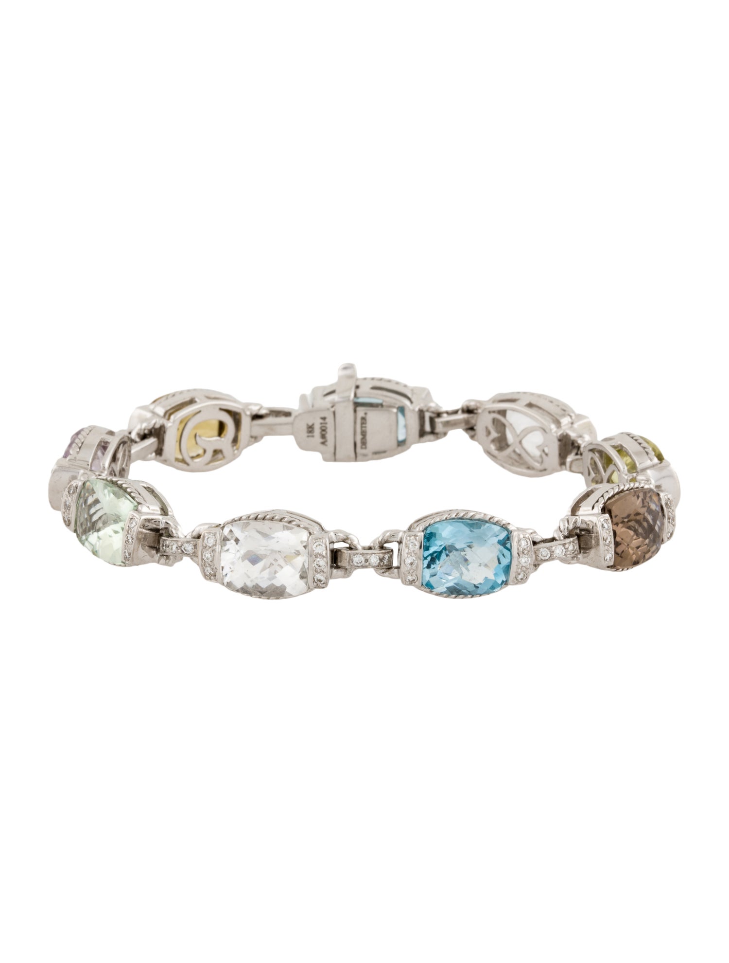 Bracelet 18K Multi-Stone & Diamond Station Bracelet