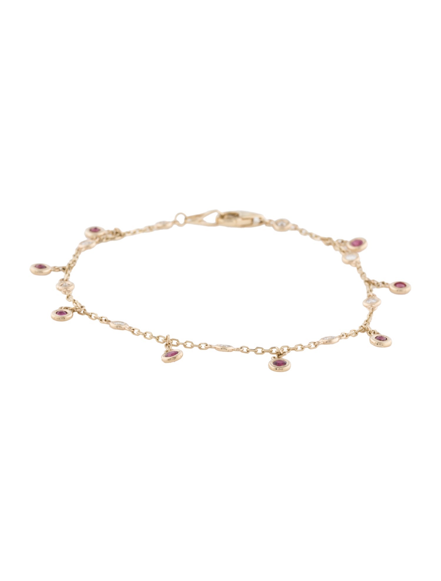 Bracelet 14K Ruby & Diamond Station Bracelet